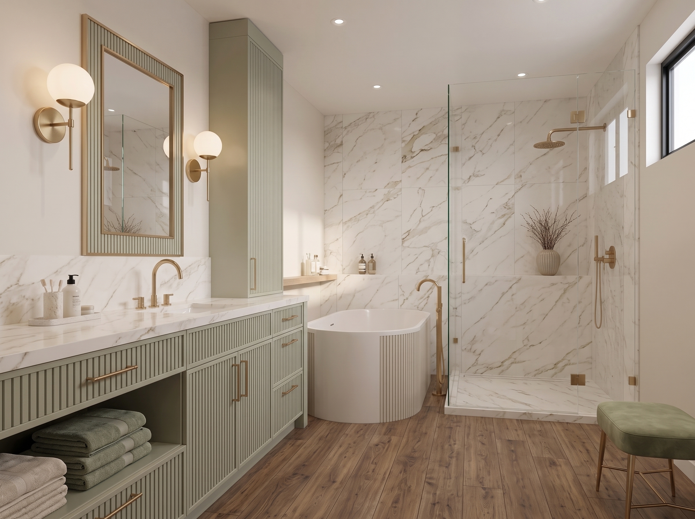 Salle de bain en marbre